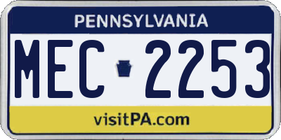 PA license plate MEC2253
