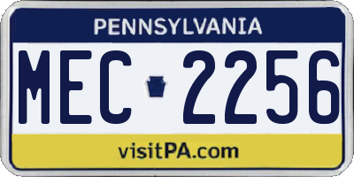 PA license plate MEC2256