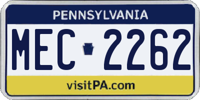 PA license plate MEC2262