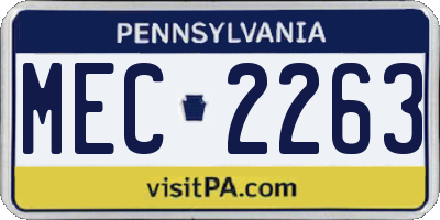 PA license plate MEC2263