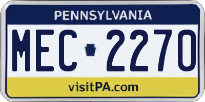 PA license plate MEC2270