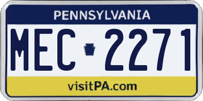 PA license plate MEC2271