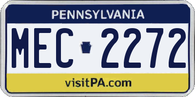 PA license plate MEC2272