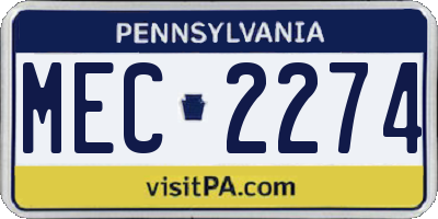 PA license plate MEC2274