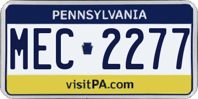 PA license plate MEC2277