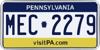 PA license plate MEC2279