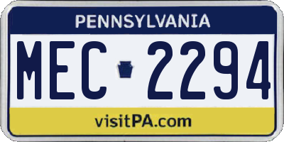 PA license plate MEC2294