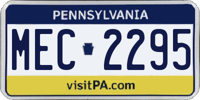 PA license plate MEC2295