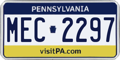PA license plate MEC2297