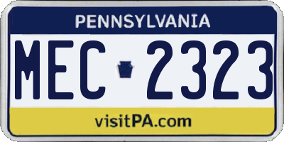 PA license plate MEC2323