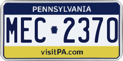 PA license plate MEC2370