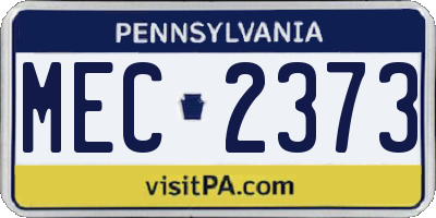PA license plate MEC2373