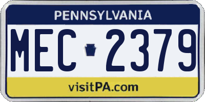 PA license plate MEC2379