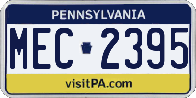 PA license plate MEC2395