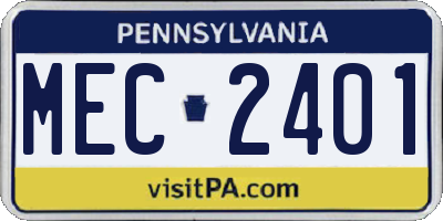 PA license plate MEC2401