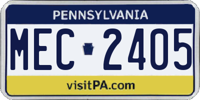 PA license plate MEC2405