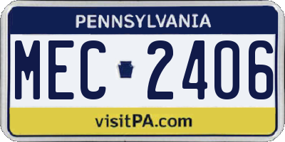 PA license plate MEC2406
