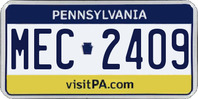 PA license plate MEC2409