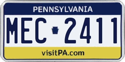 PA license plate MEC2411
