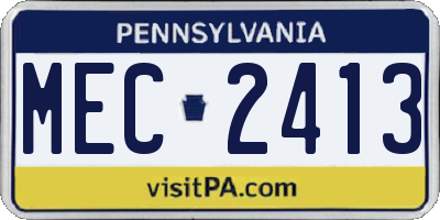 PA license plate MEC2413