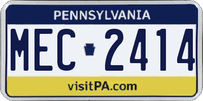 PA license plate MEC2414