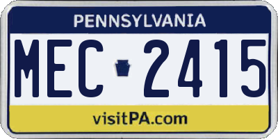 PA license plate MEC2415
