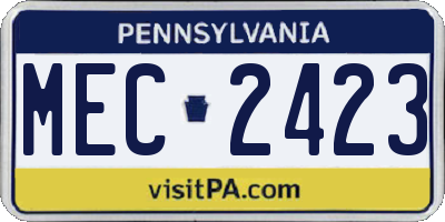 PA license plate MEC2423