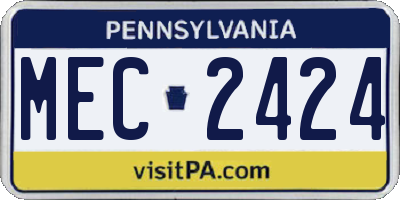 PA license plate MEC2424