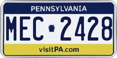 PA license plate MEC2428