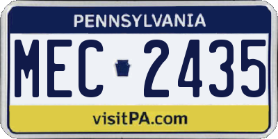PA license plate MEC2435