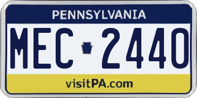 PA license plate MEC2440
