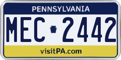 PA license plate MEC2442