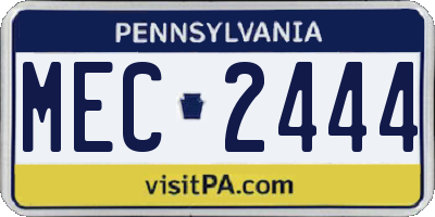 PA license plate MEC2444