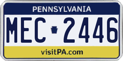 PA license plate MEC2446