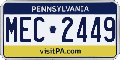 PA license plate MEC2449