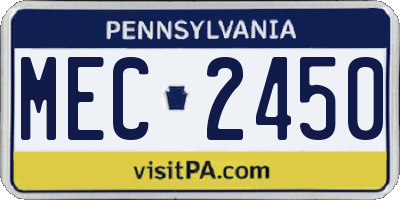 PA license plate MEC2450