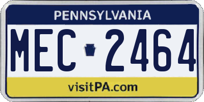 PA license plate MEC2464