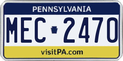 PA license plate MEC2470