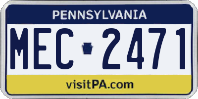 PA license plate MEC2471