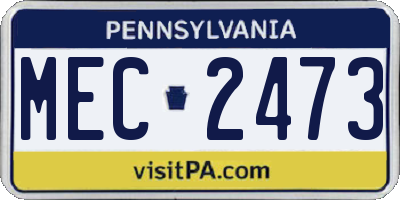 PA license plate MEC2473