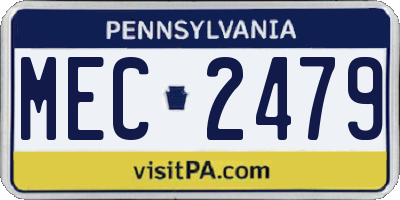 PA license plate MEC2479