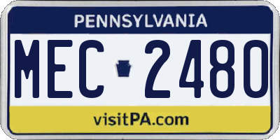 PA license plate MEC2480