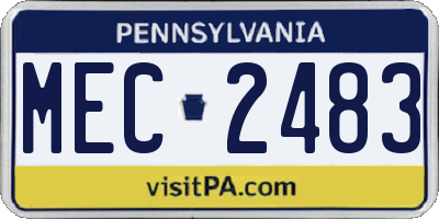 PA license plate MEC2483