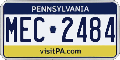 PA license plate MEC2484