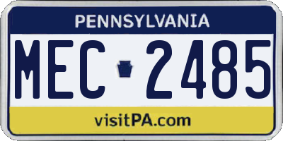 PA license plate MEC2485