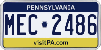 PA license plate MEC2486