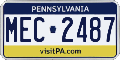 PA license plate MEC2487