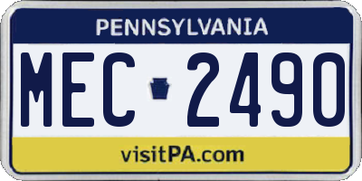 PA license plate MEC2490