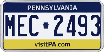 PA license plate MEC2493