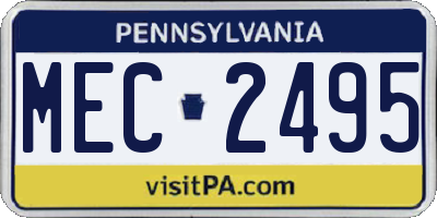 PA license plate MEC2495